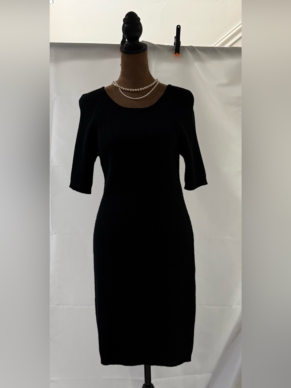 Vtg 90s Limited America 100% Merino Wool Ribbed Knit Dress Size M